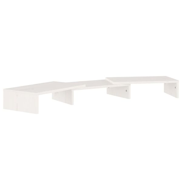 vidaXL Support de moniteur Blanc 80x24x10,5 cm Bois de pin solide