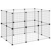 vidaXL Cage animaux de compagnie à 20 panneaux et porte Noir 35x35 cm