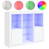vidaXL Buffets avec lumi&egrave;res LED 3 pcs blanc bois d'ing&eacute;nierie