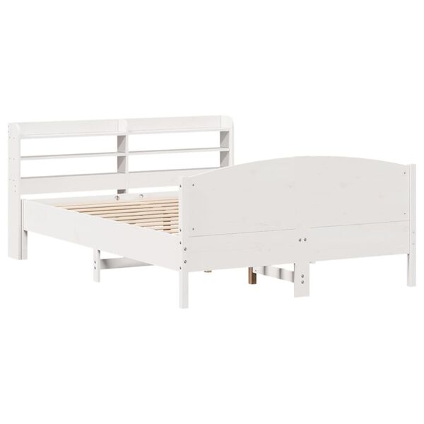 vidaXL Cadre de lit sans matelas blanc 160x200 cm bois de pin massif