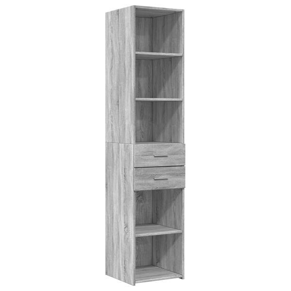 vidaXL Buffet haut sonoma gris 40x42,5x185 cm bois d'ing&eacute;nierie