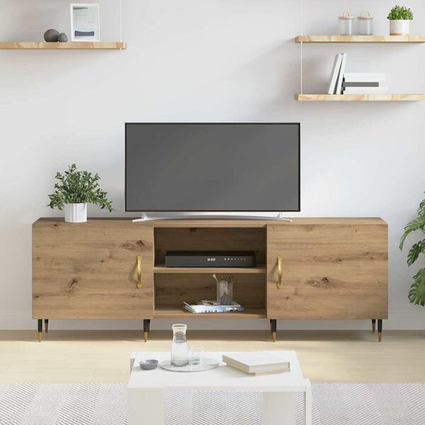 vidaXL Meuble TV ch&ecirc;ne artisanal 150 x 30 x 50 cm Bois d'ing&eacute;nierie