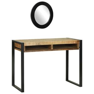 vidaXL Table de Toilette avec &eacute;tag&egrave;re Marron Bois de manguier massif