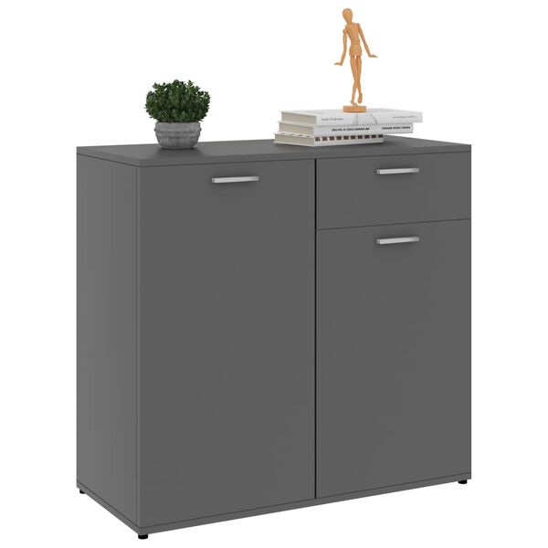 vidaXL Buffet Gris 80x36x75 cm Bois d'ingénierie