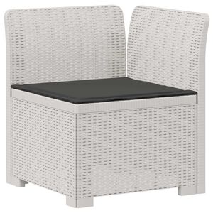 vidaXL Canap&eacute; de jardin 1 place avec coussin look rotin PP Blanc