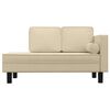 vidaXL Chaise longue avec coussins et traversin cr&egrave;me tissu