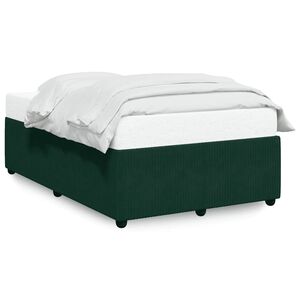 vidaXL Cadre de lit sans matelas vert fonc&eacute; 120x190 cm velours