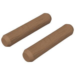vidaXL Chevilles en bois 2 pcs Marron &Oslash;8 x 35 mm Bois massif