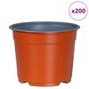 vidaXL Pot &agrave; fleurs 200 pcs Terre cuite &Oslash; 15 x 12,5 cm Plastique