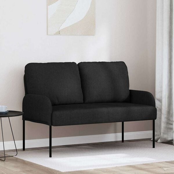 vidaXL Canap&eacute;s avec coussin 110cm Noir Contreplaqu&eacute;