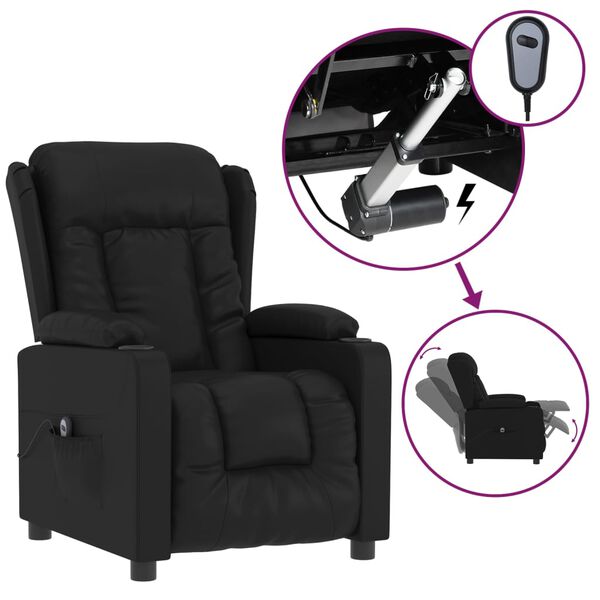 vidaXL Fauteuil inclinable électrique Noir Similicuir