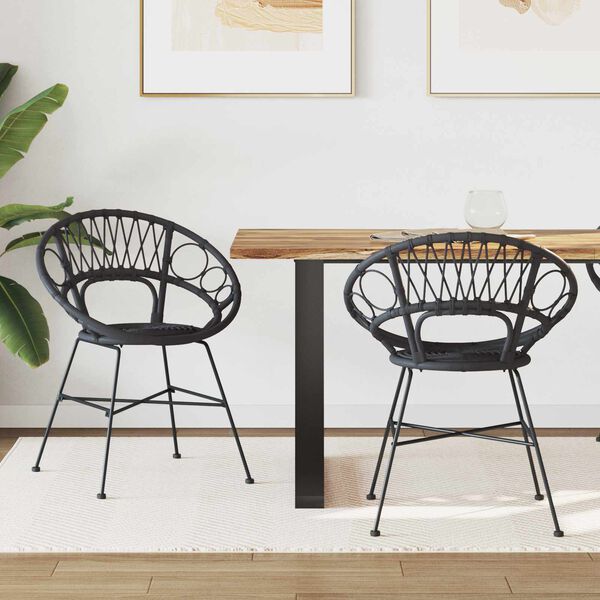 vidaXL Chaise de salle à manger 2 pcs Noir 65 x 55,5 x 81 cm