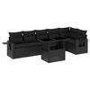 vidaXL Salon de jardin 7 pcs avec coussins noir r&eacute;sine tress&eacute;e