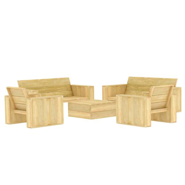 vidaXL Salon de jardin 5 pcs Bois de pin impr&eacute;gn&eacute;