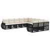 vidaXL Ensemble de canap&eacute; de jardin 11 pc Noir et blanc cr&egrave;me