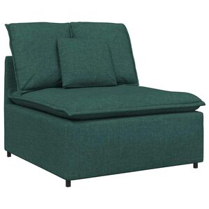 vidaXL Module central de canap&eacute; modulable avec coussins vert fonc&eacute; 100 cm