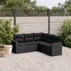 vidaXL Salon de jardin 5 pcs avec coussins noir r&eacute;sine tress&eacute;e