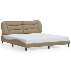 vidaXL Cadre de lit sans matelas Hvar cappuccino 180x200 cm similicuir