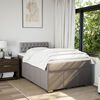 vidaXL Sommier &agrave; lattes de lit avec matelas Taupe 120x200 cm Tissu