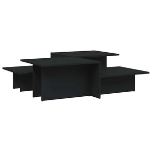 vidaXL Tables basses 2 pcs Noir Bois d'ing&eacute;nierie