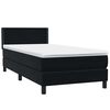 vidaXL Sommier &agrave; lattes de lit avec matelas et LED noir 90x220 cm velours