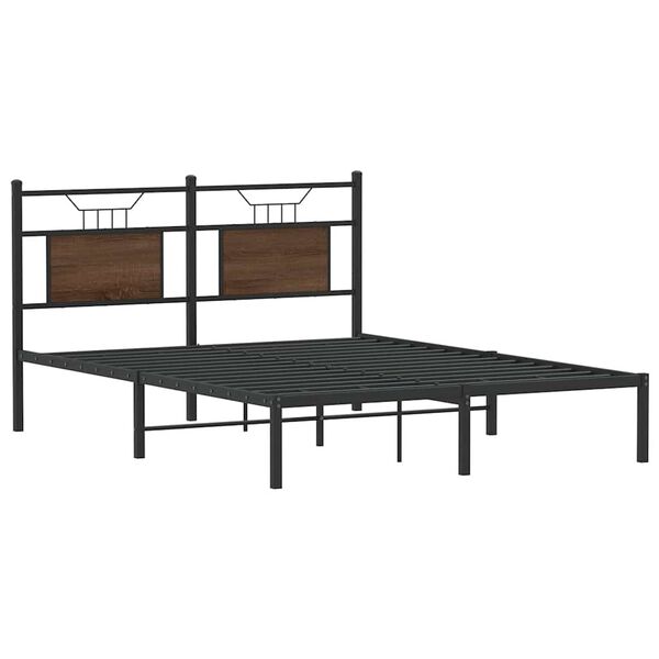 vidaXL Cadre de lit sans matelas chêne marron 137x190 cm