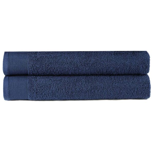 vidaXL Serviettes à main 2 pcs Coton 450 g/m² 50x100 cm Bleu marine