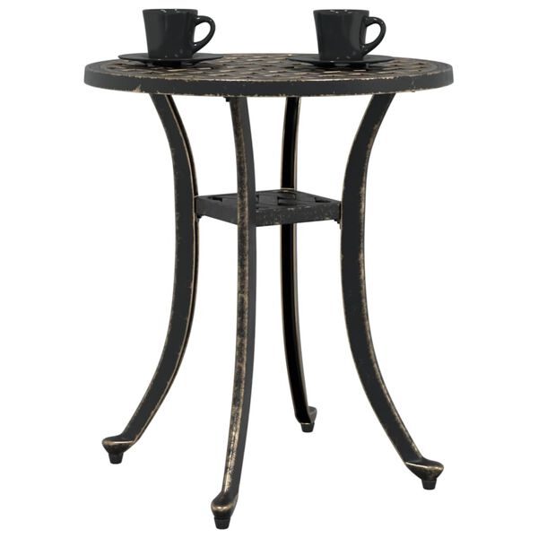 vidaXL Table de jardin bronze Ø48x53 cm aluminium coulé