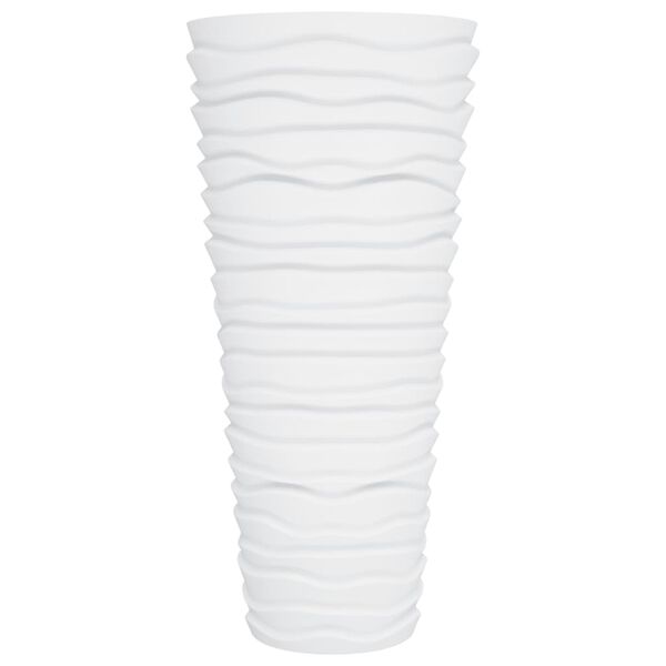 vidaXL Jardini&egrave;re et int&eacute;rieur amovible blanc 18/45L PP aspect rainur&eacute;