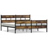 vidaXL Cadre de lit en m&eacute;tal sans matelas ch&ecirc;ne fum&eacute; 193x203 cm