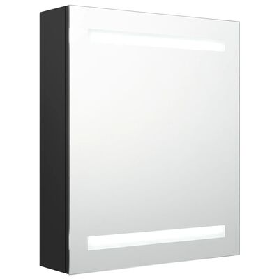 vidaXL Armoire de salle de bain à miroir LED Noir 50x14x60 cm
