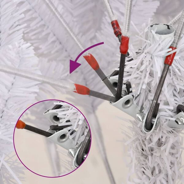 vidaXL Sapin de No&euml;l artificiel &agrave; charni&egrave;res avec support blanc 120 cm