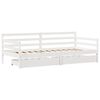 vidaXL Lit de jour et tiroirs sans matelas blanc 90x190 cm bois massif