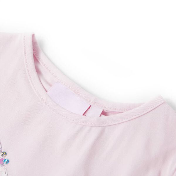 T-shirt pour enfants &agrave; mancherons rose p&acirc;le 128