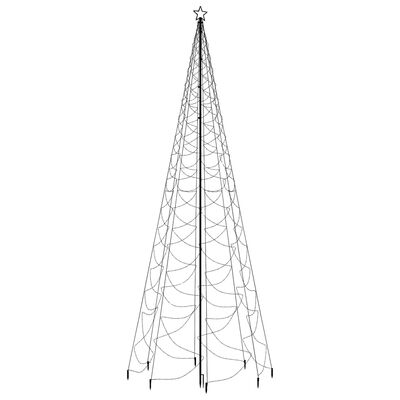 vidaXL Arbre de Noël avec poteau en métal 1400 LED blanches froides 5m