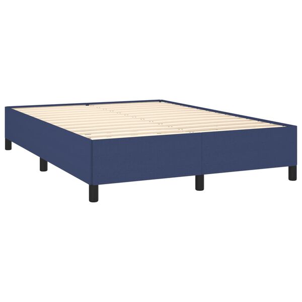 vidaXL Cadre de lit sans matelas bleu 140x200 cm tissu