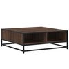 vidaXL Table basse ch&ecirc;ne marron 80x80x30 cm bois d'ing&eacute;nierie et m&eacute;tal