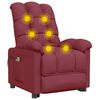 vidaXL Fauteuil de massage Rouge bordeaux Tissu