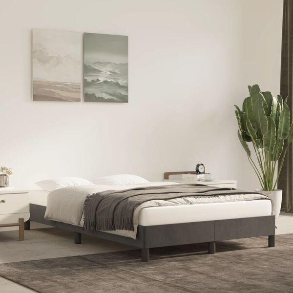 vidaXL Cadre de lit sans matelas gris foncé 120x190 cm velours