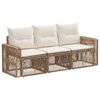 vidaXL Ensemble de canap&eacute; de jardin 3 pc Beige et blanc cr&egrave;me
