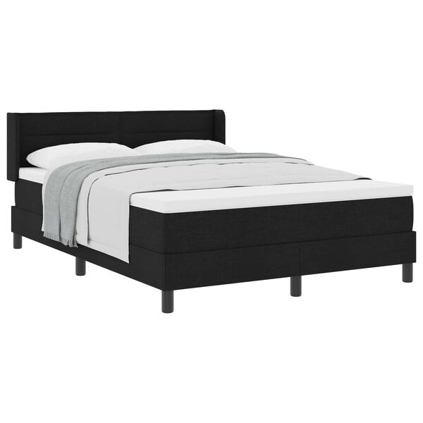 vidaXL Lit &agrave; ressorts avec matelas Noir 200 x 160 cm tissu