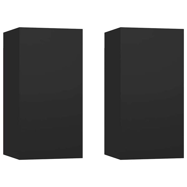 vidaXL Meubles TV 2 pcs Noir 30,5x30x60 cm Bois d&rsquo;ing&eacute;nierie