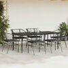 vidaXL Ensemble &agrave; manger de jardin coussins 7pcs noir poly rotin verre
