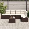 vidaXL Ensemble de canap&eacute; de jardin 6 pcs Marron polyrotin