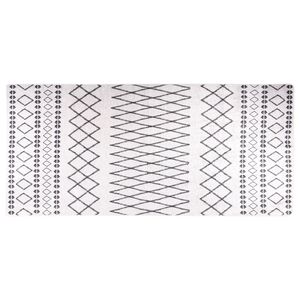 vidaXL Tapis lavable 80x300 cm Noir et blanc