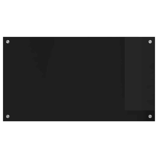 vidaXL Protection de cuisine Noir 90 x 50 cm verre trempé