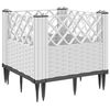 vidaXL Jardini&egrave;re avec piquets blanc 43,5x43,5x43,5 cm PP