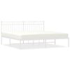 vidaXL Cadre de lit m&eacute;tal sans matelas et t&ecirc;te de lit blanc 183x213 cm