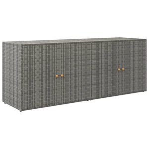 vidaXL Armoire de rangement jardin Gris 198x55,5x80 cm R&eacute;sine tress&eacute;e
