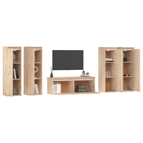 vidaXL Meubles TV 5 pcs Bois massif de pin